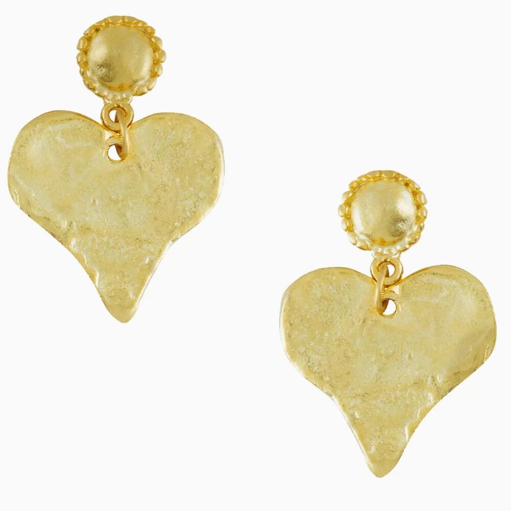 Sweet & Classic! Susan Shaw Beaded Top Heart Earrings - NWT